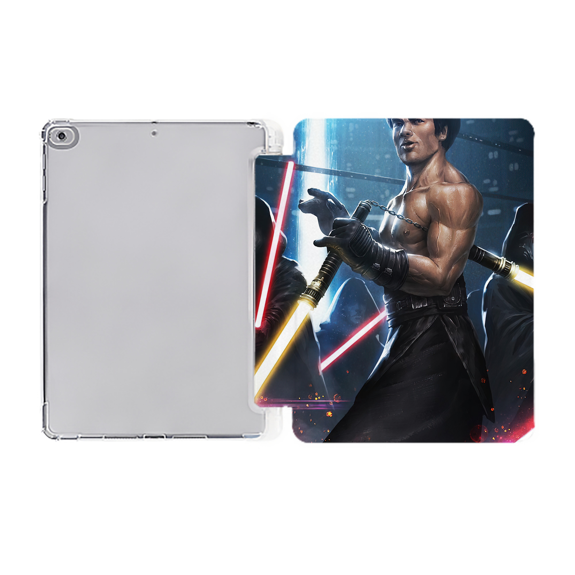 （画像用） スター・ウォーズ Star Wars IPad ケース ペン収納付き 三つ折りスタンド PUレザー×シリコン 対応機種9.5/10.5/10.9インチ